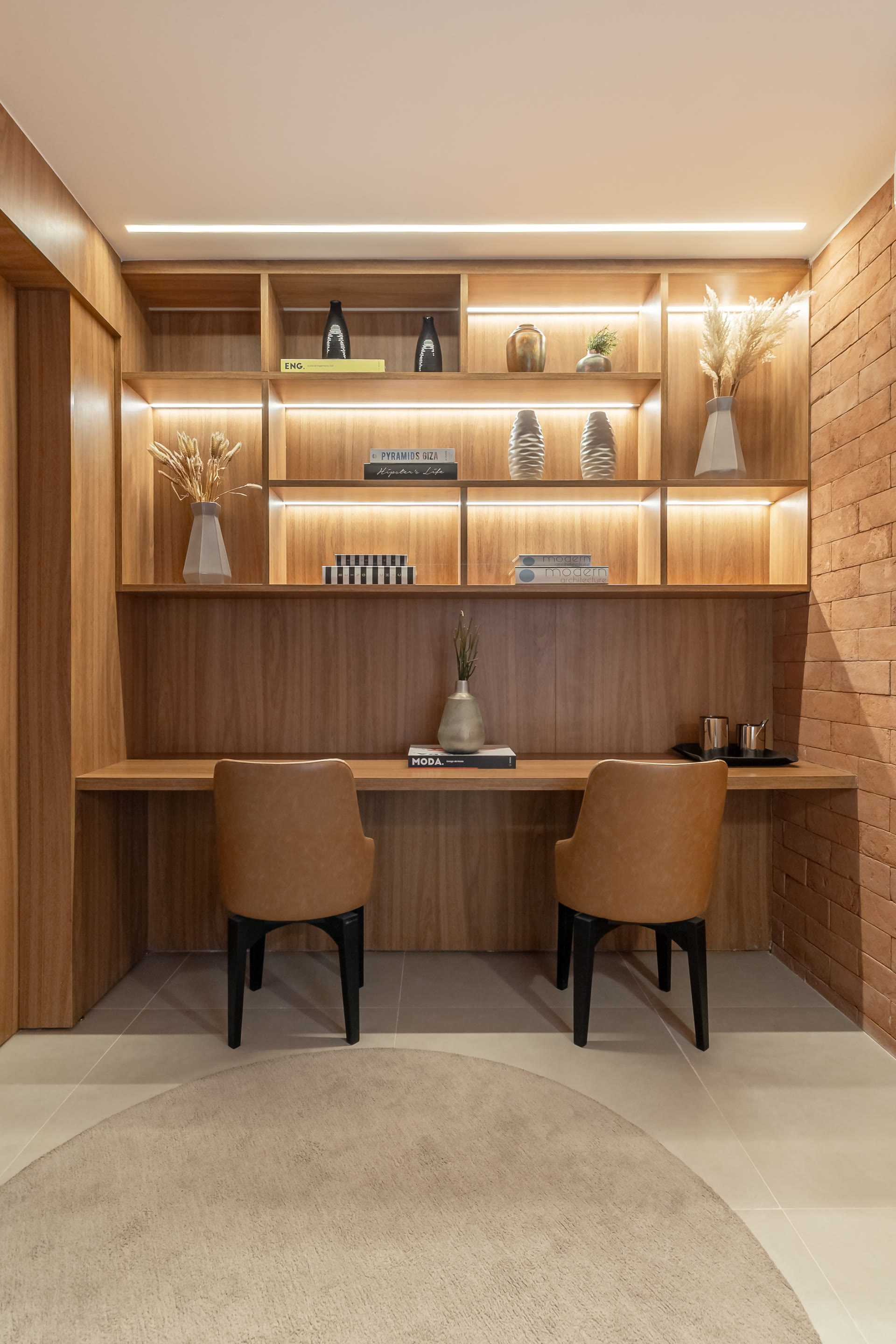 Suíte do apartamento decorado de 109 m²