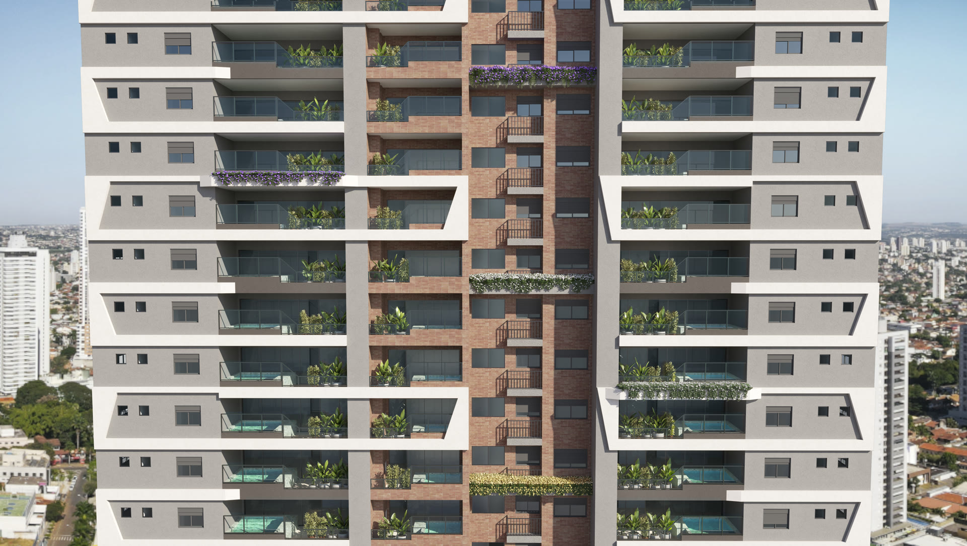 Fachada do Cinque Terre Residenze no Setor Bueno em Goiânia