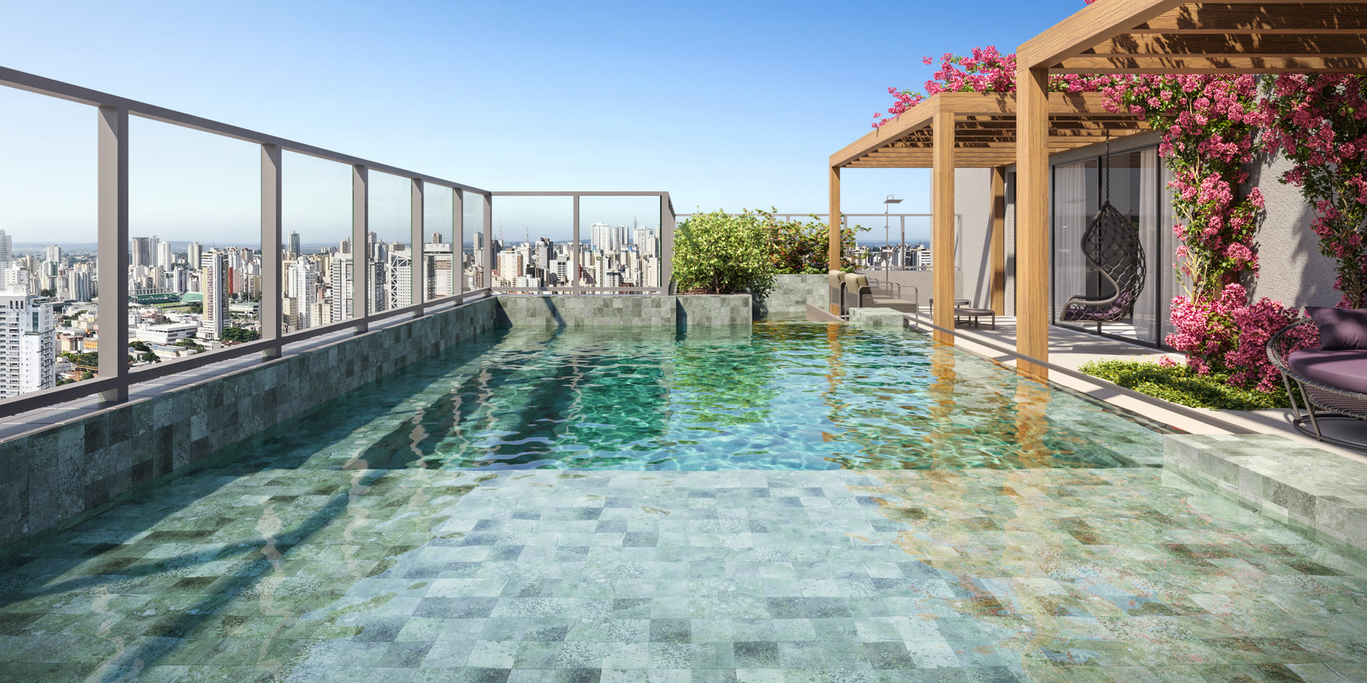 Piscina do rooftop do Cinque Terre Residenze
